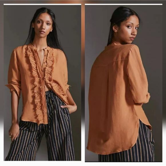 Pilcro Tops - PILCRO RUFFLED PLACKET SHIRT, SIZE XL